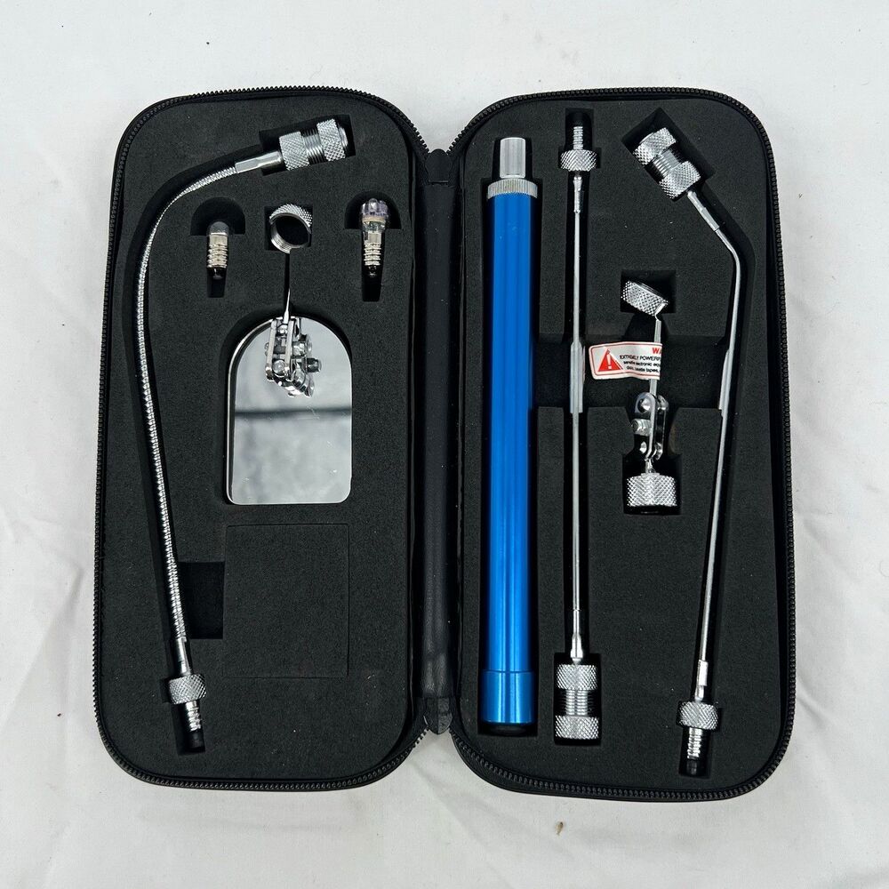 LED Handheld Flashlight Inspection Kit w/ Attachments, Zippered Case